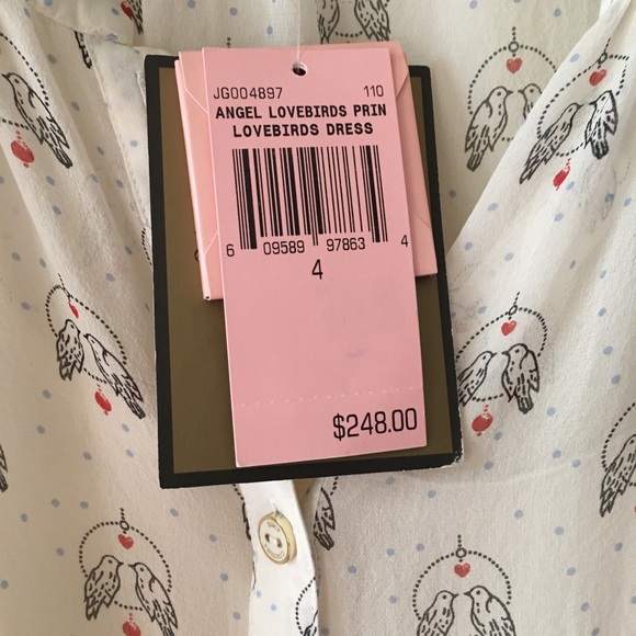 NWT 100% Silk Juicy Couture Angel Lovebirds Dress - Picture 4 of 13